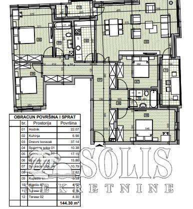 Apartment, Multi-room apartment<br>145 m<sup>2</sup>, Centar