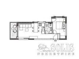 Apartment, One and a half-room apartment<br>42 m<sup>2</sup>, Buljarica