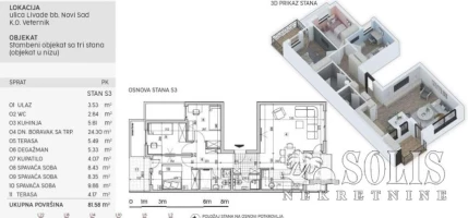 Apartment, Three and a half-room apartment<br>82 m<sup>2</sup>, Adice