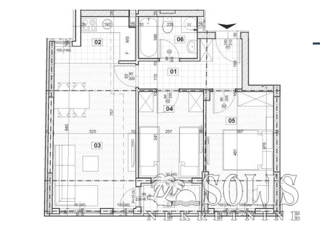 Apartment, Three-room apartment<br>55 m<sup>2</sup>, Telep - južni