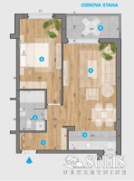 Wohnung, 2-Zimmer Wohnung<br>49 m<sup>2</sup>, Somborski bulevar