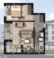 Apartment, One and a half-room apartment<br>37 m<sup>2</sup>, Somborski bulevar