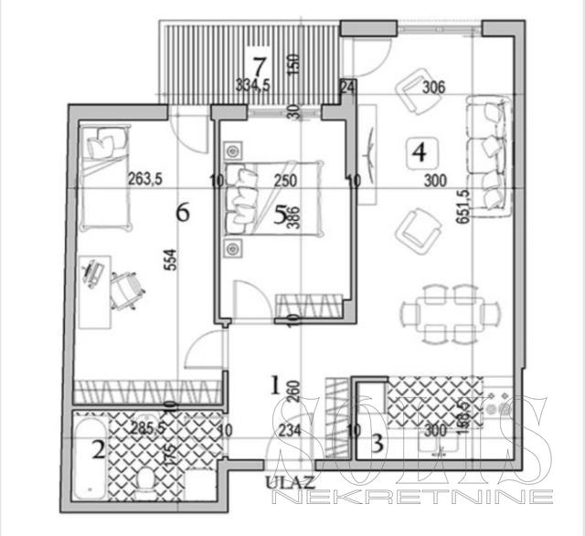 Apartment, Two and a half-room apartment<br>65 m<sup>2</sup>, Nova Detelinara