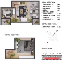 Apartment, Three-room apartment<br>62 m<sup>2</sup>, Detelinara