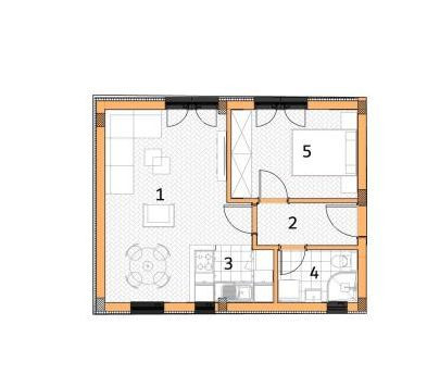 Wohnung, 1.5-Zimmer Wohnung<br>45 m<sup>2</sup>, Veternik