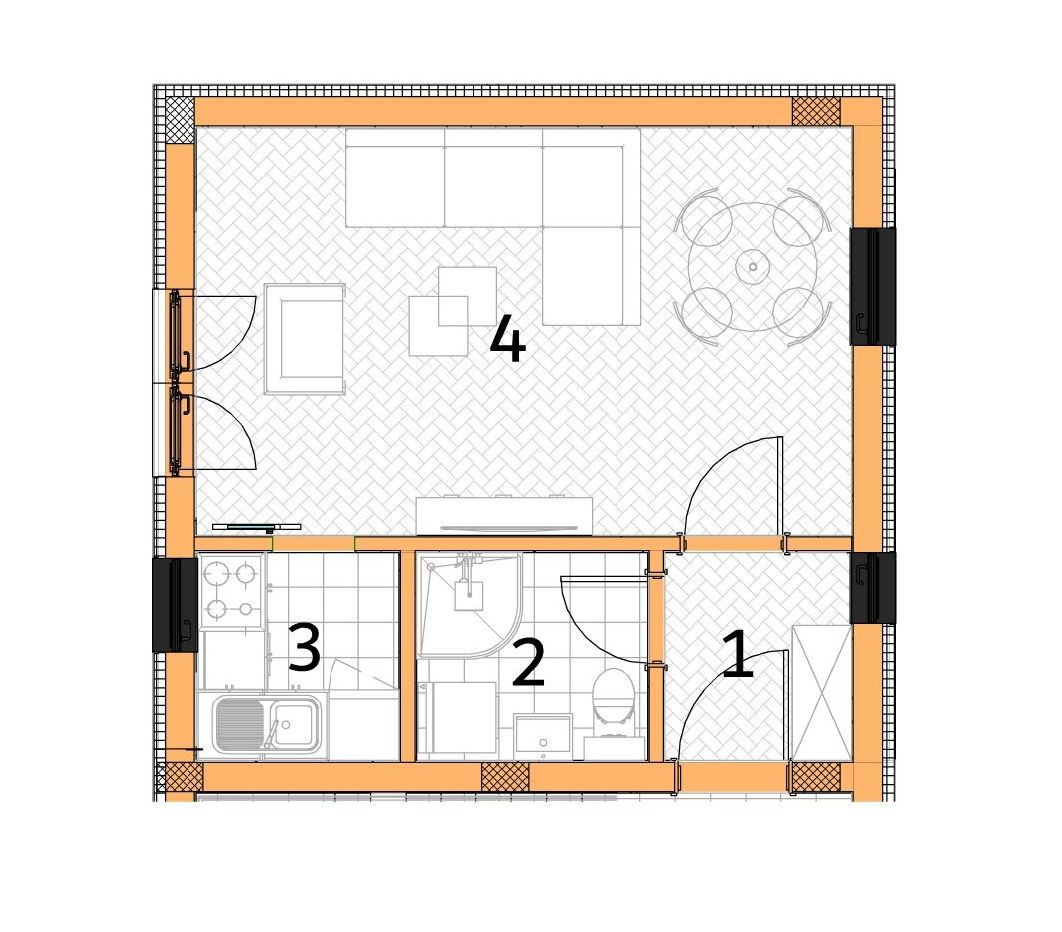 Квартира, Однокомнатная квартира<br>30 m<sup>2</sup>, Veternik
