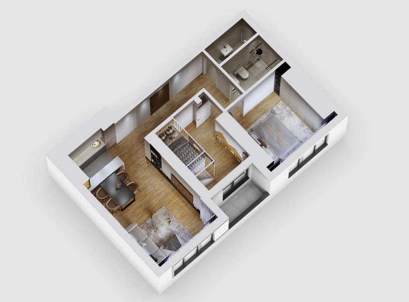 Apartment, Three-room apartment<br>65 m<sup>2</sup>, Telep - severni