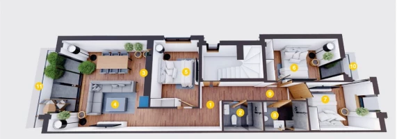 Apartment, Four- room apartment<br>88 m<sup>2</sup>, Telep - severni