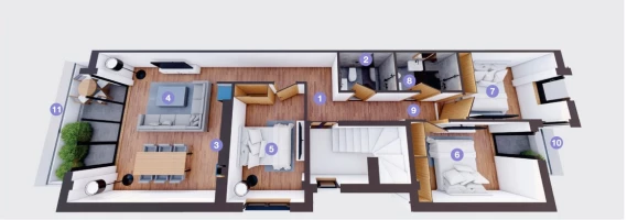 Apartment, Four- room apartment<br>91 m<sup>2</sup>, Telep - severni