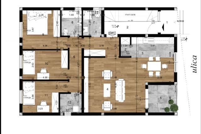 Apartment, Four- room apartment<br>100 m<sup>2</sup>, Telep - južni
