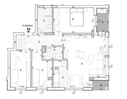 Apartment, Four- room apartment<br>80 m<sup>2</sup>, Somborski bulevar