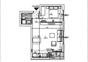 Apartment, One and a half-room apartment<br>40 m<sup>2</sup>, Telep - južni