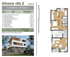 Apartment, Four- room apartment<br>68 m<sup>2</sup>, Karagača