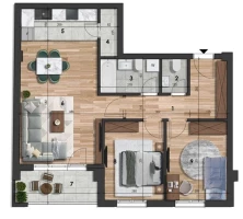 Apartment, Three-room apartment<br>69 m<sup>2</sup>, Somborski bulevar