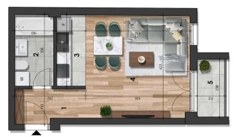 Apartment, Efficiency apartment<br>32 m<sup>2</sup>, Somborski bulevar