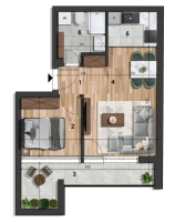 Apartment, One and a half-room apartment<br>40 m<sup>2</sup>, Somborski bulevar