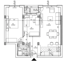 Wohnung, 2.5-Zimmer Wohnung<br>58 m<sup>2</sup>, Telep - južni