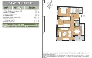 Apartment, Three-room apartment<br>70 m<sup>2</sup>, Centar Riblja pijaca