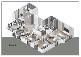 Квартира, Квартира с четырех и больше комнат<br>135 m<sup>2</sup>, Telep - južni