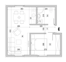 Квартира, 1,5 комнатная<br>36 m<sup>2</sup>, Veternik