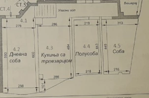 Квартира, 2,5 комнатмая<br>68 m<sup>2</sup>, Širi centar