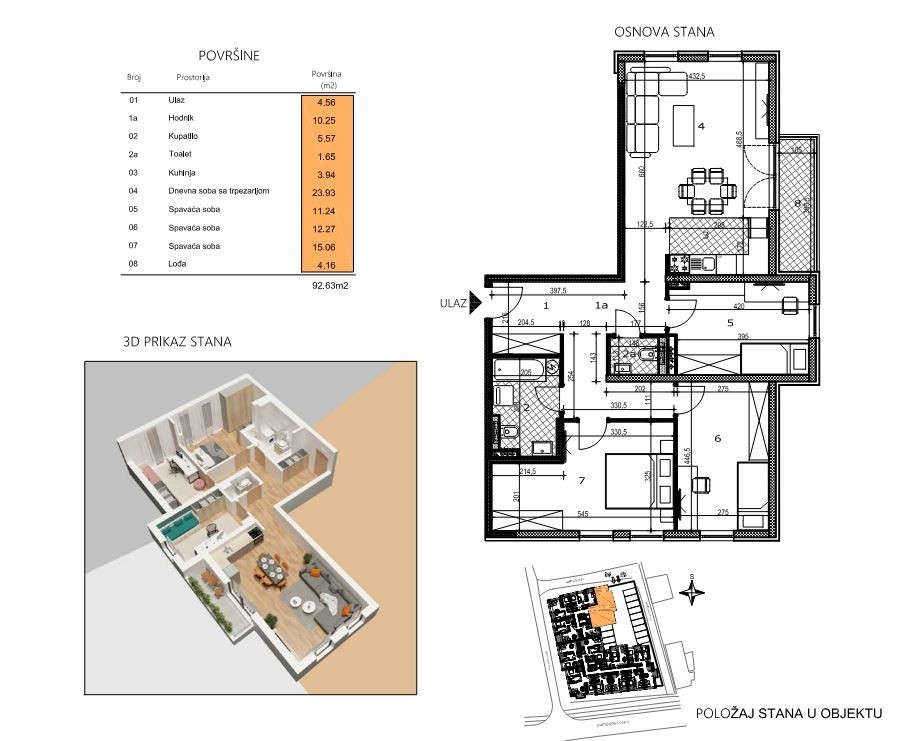 Novi Sad Salajka 4-Zimmer Wohnung