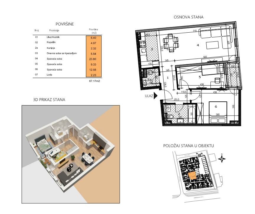 Novi Sad Salajka 2.5-Zimmer Wohnung