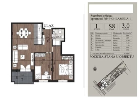 Apartment, Three-room apartment<br>65 m<sup>2</sup>, Telep - južni