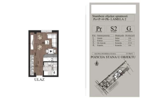 Apartment, Efficiency apartment<br>25 m<sup>2</sup>, Telep - južni