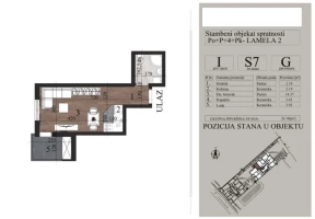 Apartment, Efficiency apartment<br>26 m<sup>2</sup>, Telep - južni