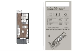 Apartment, Efficiency apartment<br>26 m<sup>2</sup>, Telep - južni