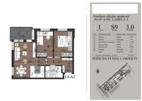 Apartment, Three-room apartment<br>56 m<sup>2</sup>, Telep - južni