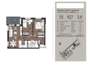 Apartment, Three-room apartment<br>56 m<sup>2</sup>, Telep - južni