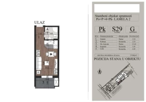 Apartment, Efficiency apartment<br>26 m<sup>2</sup>, Telep - južni