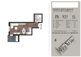 Apartment, Efficiency apartment<br>26 m<sup>2</sup>, Telep - južni