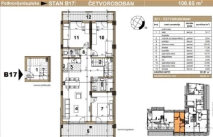 Apartment, Four- room apartment<br>101 m<sup>2</sup>, Podbara