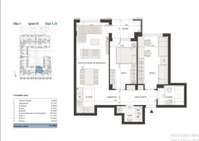 Apartment, Three-room apartment<br>74 m<sup>2</sup>, Centar