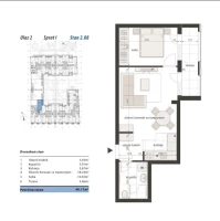 Apartment, Two-room apartment (one bedroom)<br>46 m<sup>2</sup>, Centar