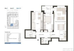 Apartment, Three-room apartment<br>74 m<sup>2</sup>, Centar