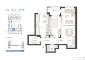 Apartment, Three-room apartment<br>74 m<sup>2</sup>, Centar