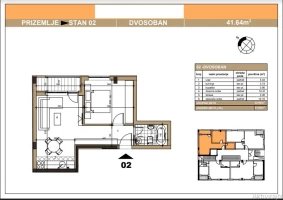 Stan, Dvosoban<br>42 m<sup>2</sup>, Telep - južni