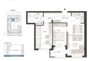 Apartment, Two and a half-room apartment<br>68 m<sup>2</sup>, Centar