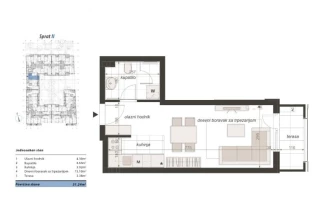 Stan, Jednosoban<br>31 m<sup>2</sup>, Centar