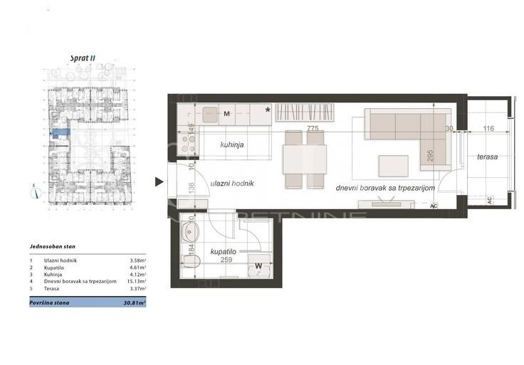 Novi Sad Centar 1-Zimmerwohnung