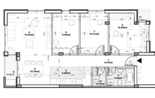 Apartment, Four- room apartment<br>83 m<sup>2</sup>, Veternička rampa