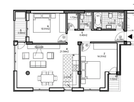 Apartment, Three-room apartment<br>70 m<sup>2</sup>, Veternička rampa