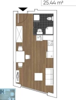 Apartment, Efficiency apartment<br>25 m<sup>2</sup>, Adice