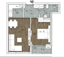 Apartment, One and a half-room apartment<br>46 m<sup>2</sup>, Somborski bulevar