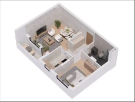 Stan, Dvosoban<br>47 m<sup>2</sup>, Telep - južni