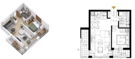 Stan, Dvosoban<br>44 m<sup>2</sup>, Centar